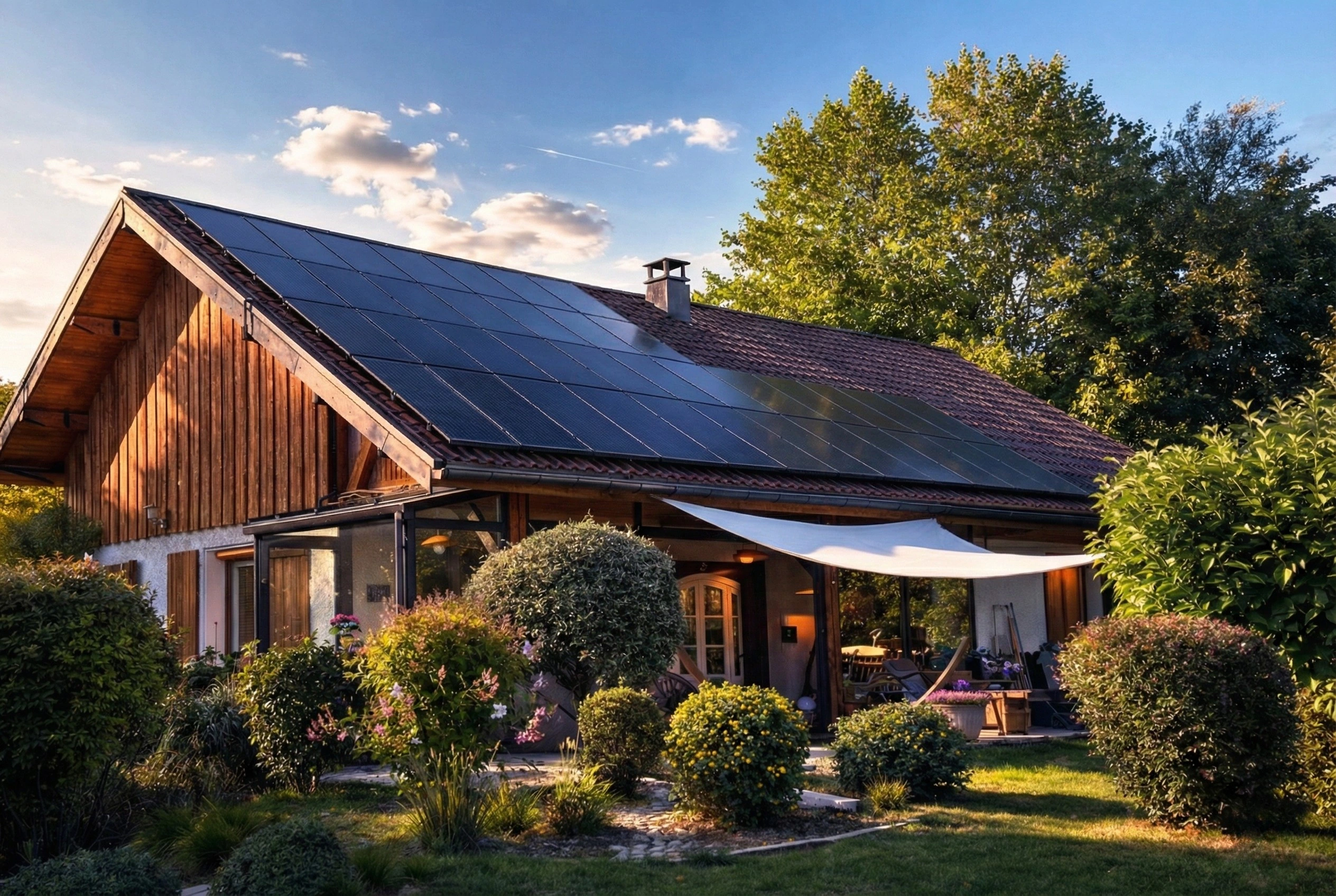 Panneaux solaires installés sur toiture en France